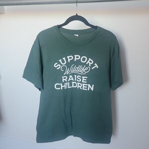 Support Wildlife Raise Children Green Womens T-Shirt